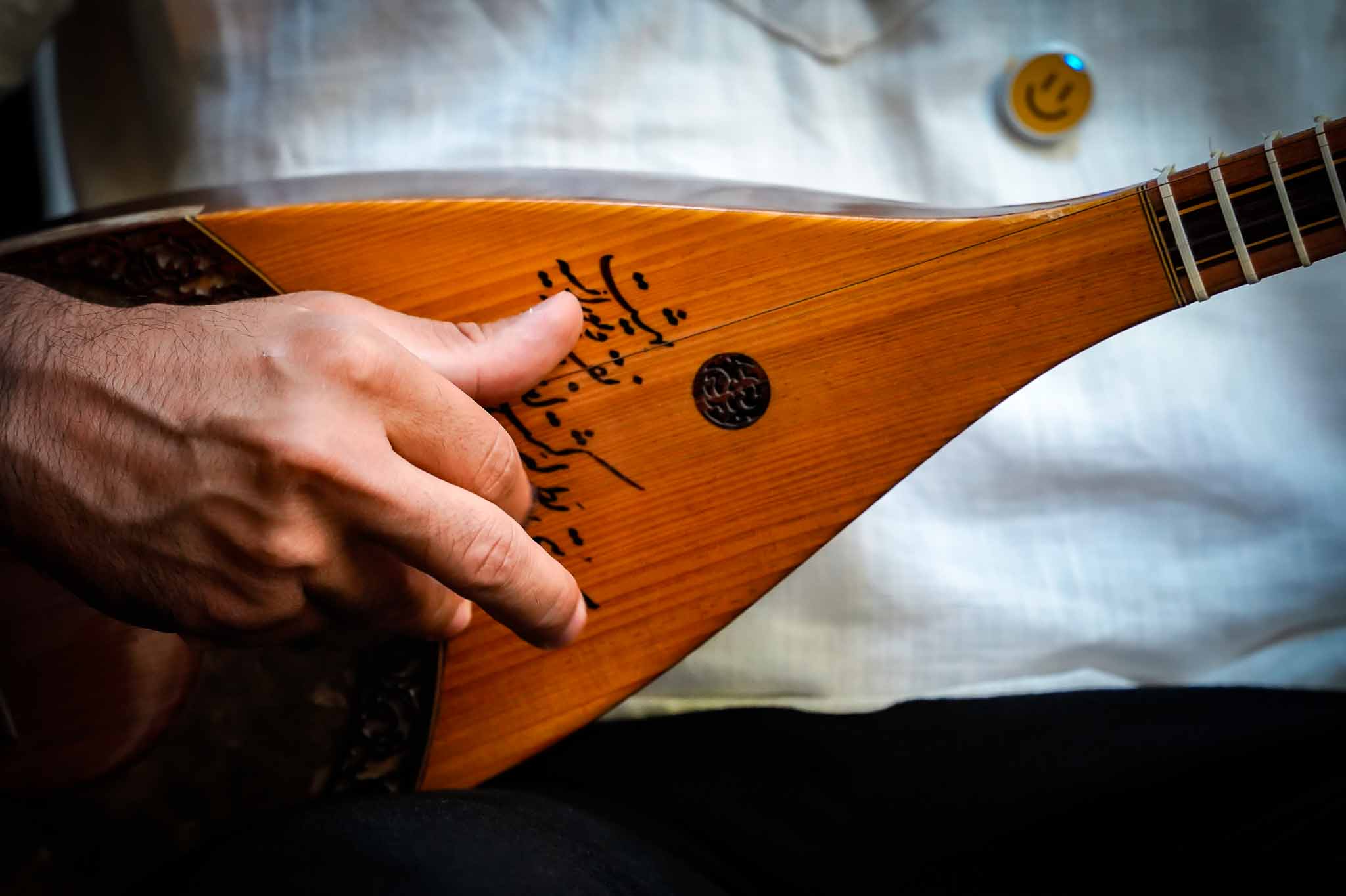 Hadi Najafi (tanbour) and Amin Fahadan (tombak) live in Koblenz 2026 | Photography by Soheyl Nassary